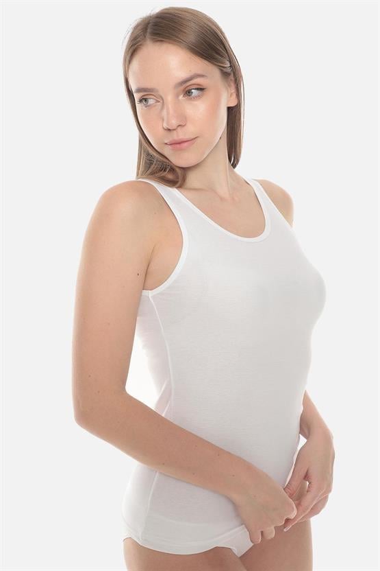 Aytuğ Kadın MODAL REGULAR FİT Askılı Atlet Beyaz