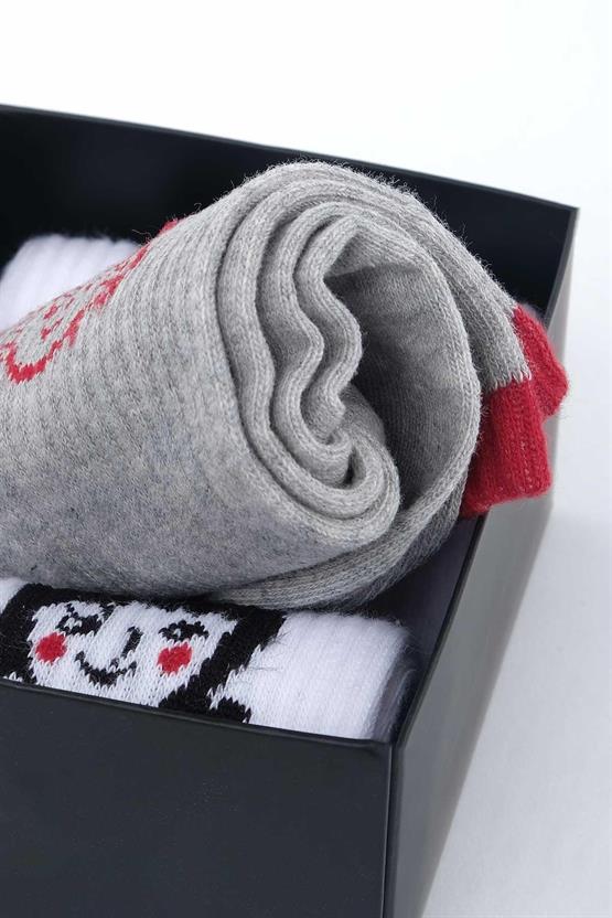 Aytuğ Kadın Pamuklu 3 Çift Özel Kutulu Soket Çorap Çok Renkli