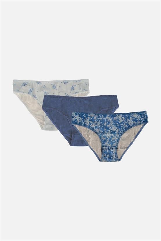 Aytuğ Kadın Pamuklu Orta Kalın Baskılı 3lü Slip Külot