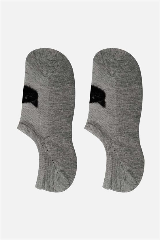 Aytuğ Kadın Pamuklu Tekli No Show Çorap Gri Melanj