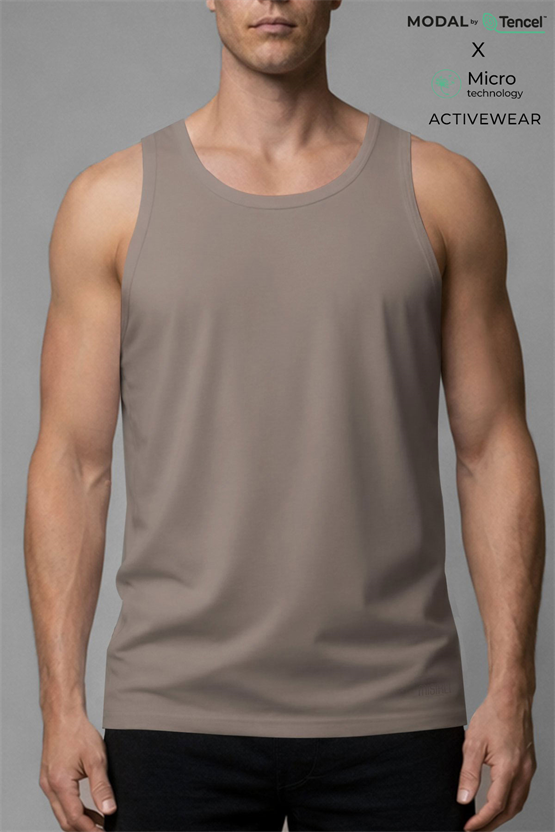 Erkek Activewear Angelino Modal by Tencel Sporcu Atlet Gri