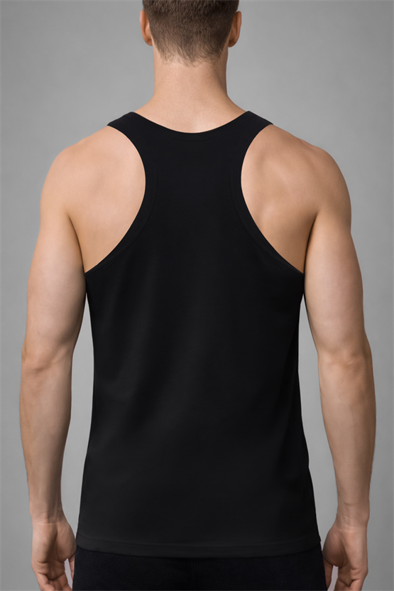 Erkek Activewear Angelino Modal by Tencel Sporcu Atlet Siyah