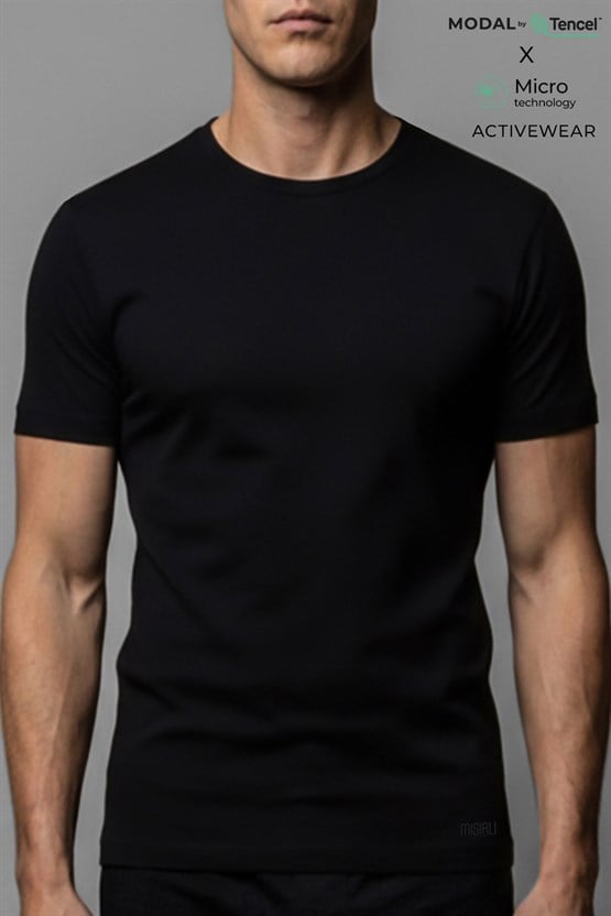 Erkek Activewear Arnaldo Modal by Tencel Tişört Siyah