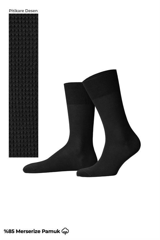 Erkek Merserize Tekli Soket Çorap Siyah