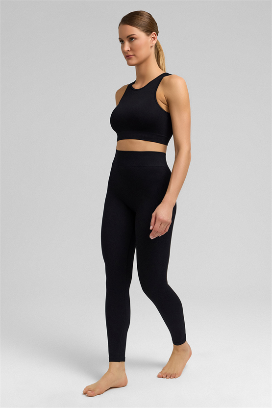 Kadın Activewear Alda Seamless Crop Siyah