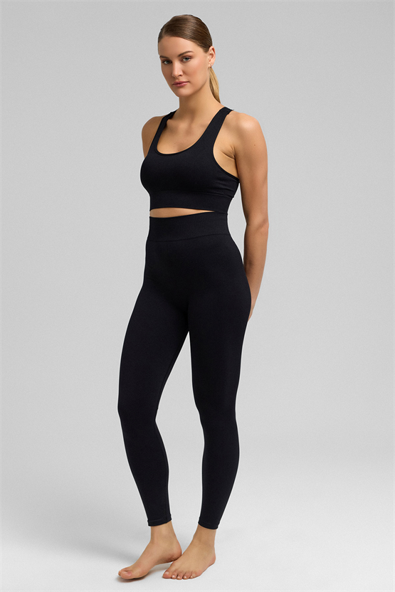 Kadın Activewear Barbara Seamless Ripli Bra Siyah