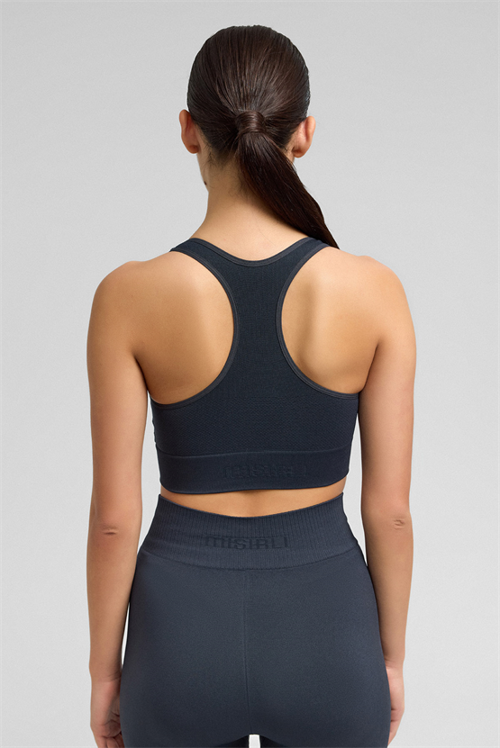 Kadın Activewear Barbara Seamless Ripli Bra Antrasit