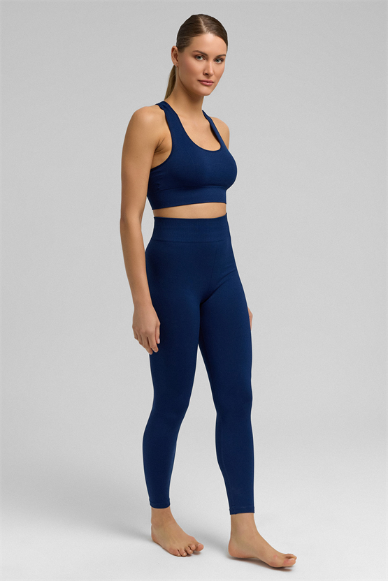 Kadın Activewear Barbara Seamless Ripli Bra Lacivert
