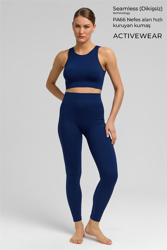 Kadın Activewear Barbara Seamless Ripli Bra Lacivert