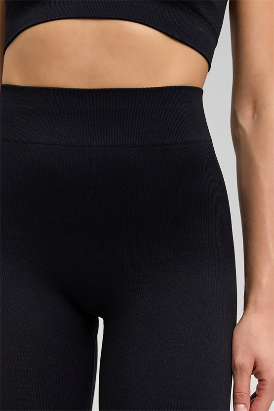 Kadın Activewear Carlotta Seamless Ripli Tayt Siyah