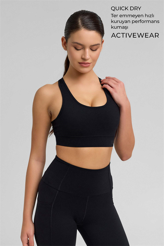 Kadın Activewear Stella Destekli Sporcu Sütyen Siyah