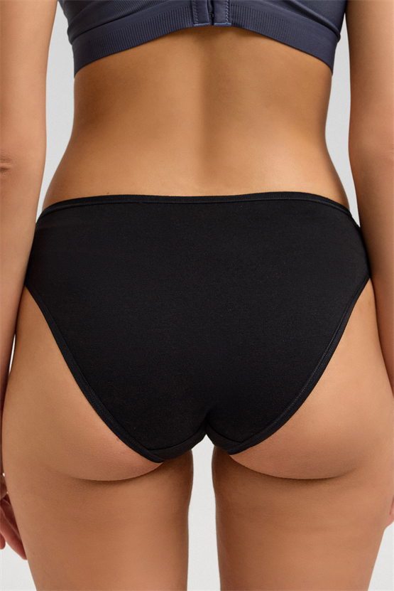 Kadın Mısırlı Modal Slip Külot Siyah
