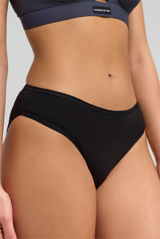 Kadın Mısırlı Modal Slip Külot Siyah
