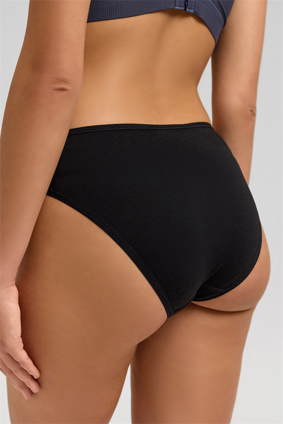Kadın Mısırlı Modal Slip Külot Siyah