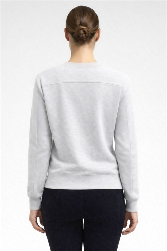 Kadın Orta Sweatshirt Gri Melanj