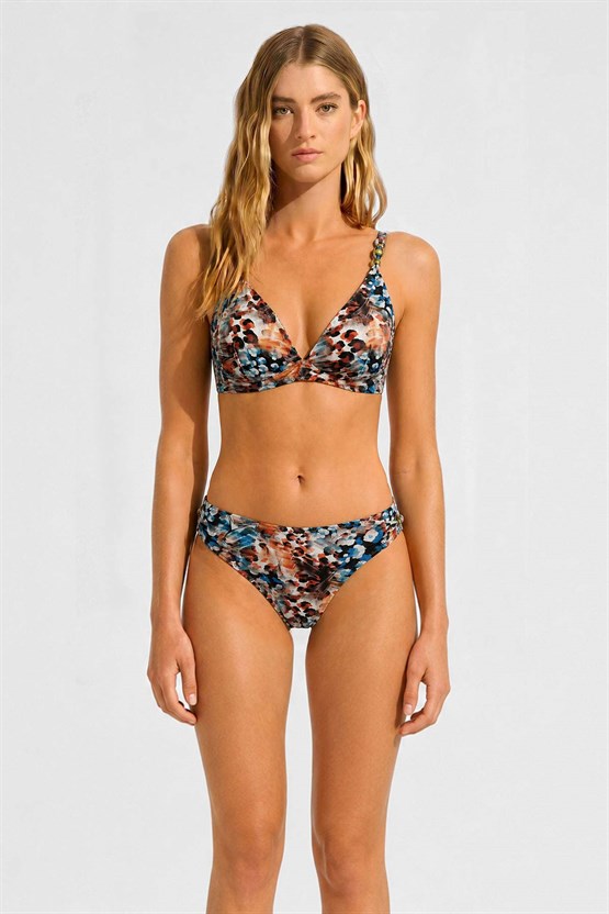 Mısırlı Aksesuarlı Balenli Bikini Takım Çok Renki