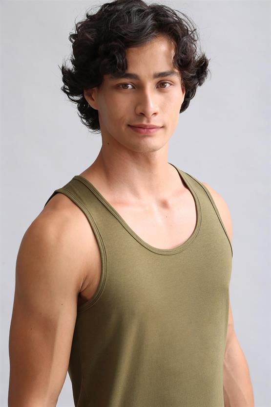 Mısırlı BAMBU HERCULES Slim Fit Basic Atlet Koyu Haki