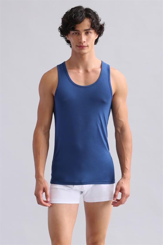 Mısırlı BAMBU HERCULES Slim Fit Basic Atlet Gece Mavisi