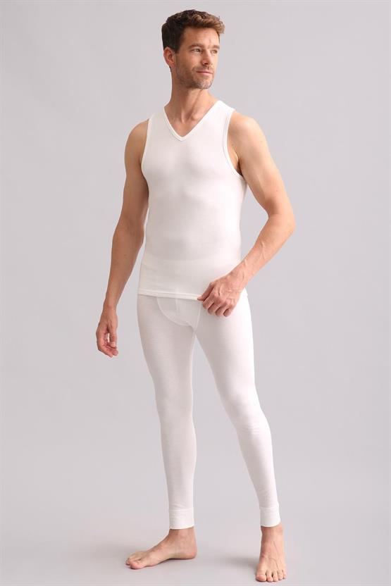 Mısırlı BAMBU TERMAL V Yaka Sporcu Atlet / T-Shirt Ekru