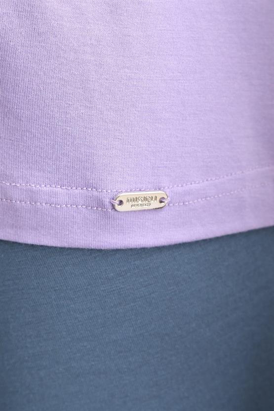 Mısırlı BAMBU ZEUS LUXURY Regular Fit V Yaka Sporcu Atlet / T-Shirt Mor