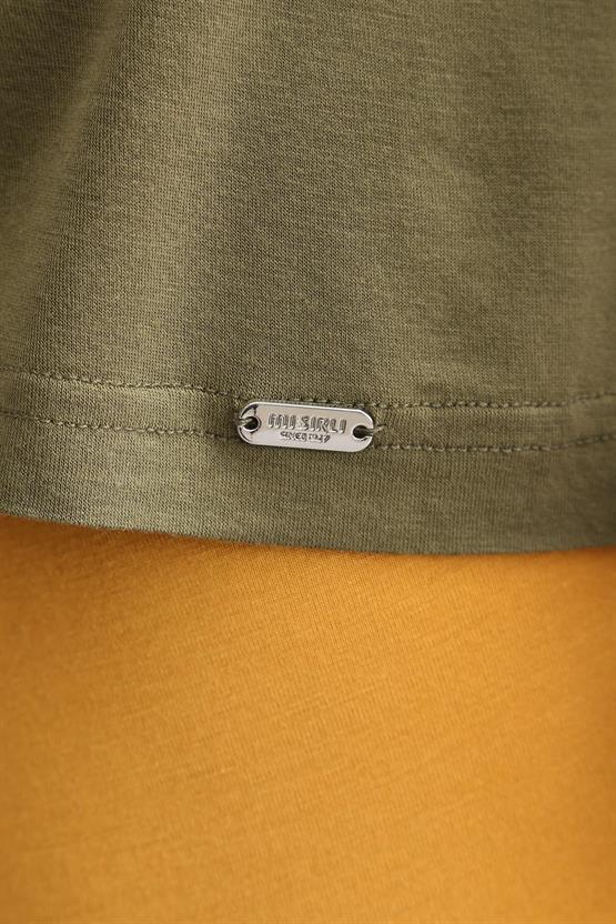 Mısırlı BAMBU ZEUS LUXURY Regular Fit V Yaka Sporcu Atlet / T-Shirt Haki Zeytin