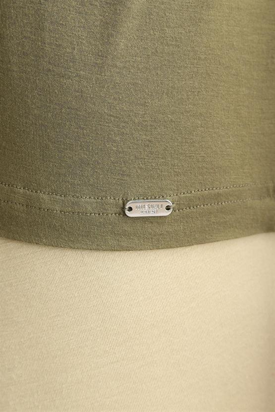 Mısırlı BAMBU ZEUS LUXURY Regular Fit Bisiklet Yaka Fanila / T-Shirt Haki Zeytin