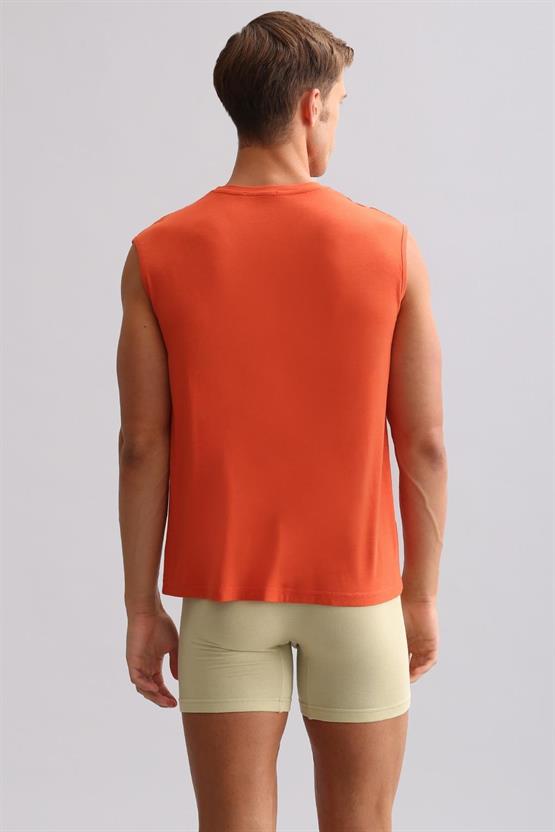 Mısırlı BAMBU ZEUS LUXURY Regular Fit V Yaka Sporcu Atlet / T-Shirt Pas Kırmızı