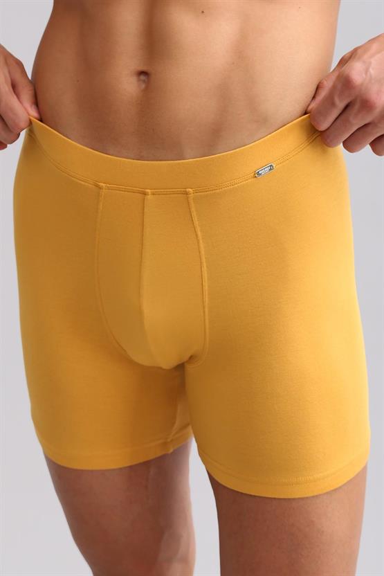 Mısırlı BAMBU ZEUS LUXURY Regular Fit Metal Armalı Long Boxer Hardal