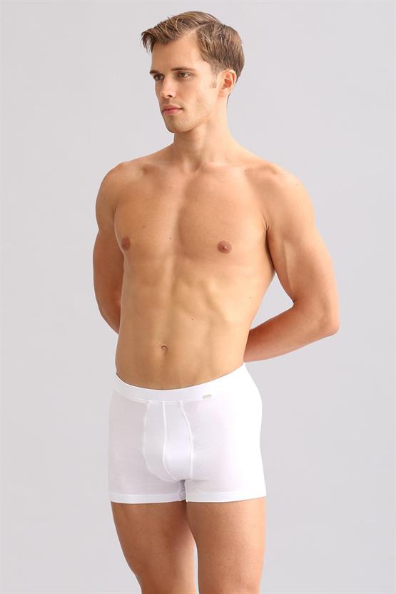 Mısırlı BAMBU ZEUS LUXURY Regular Fit Metal Armalı Boxer Beyaz
