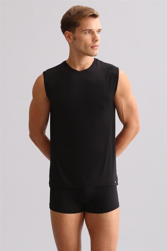 Mısırlı BAMBU ZEUS LUXURY Regular Fit Bisiklet Yaka Sporcu Atlet / T-Shirt Siyah