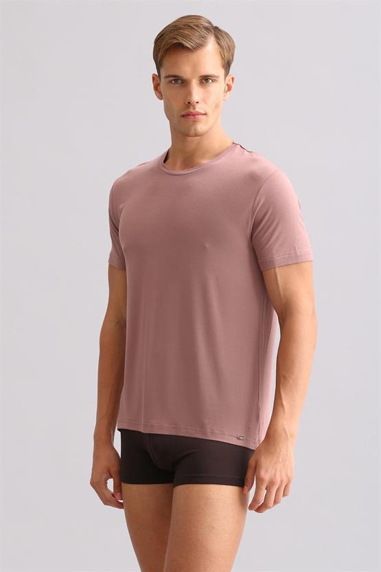Mısırlı BAMBU ZEUS LUXURY Regular Fit Bisiklet Yaka Fanila / T-Shirt Lavender