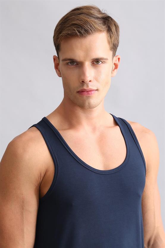 Mısırlı BAMBU ZEUS Regular Fit Basic Atlet / T-Shirt Lacivert