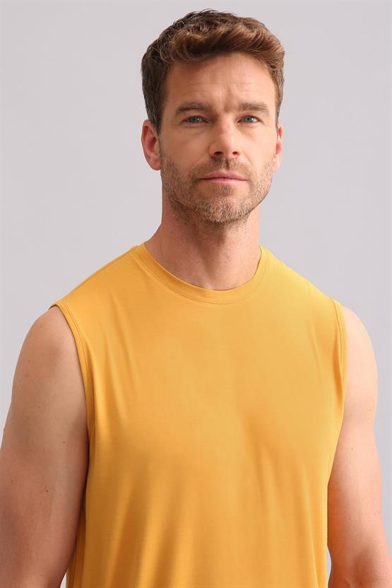 Mısırlı BAMBU ZEUS Regular Fit Bisiklet Yaka Sporcu Atlet / T-Shirt Hardal