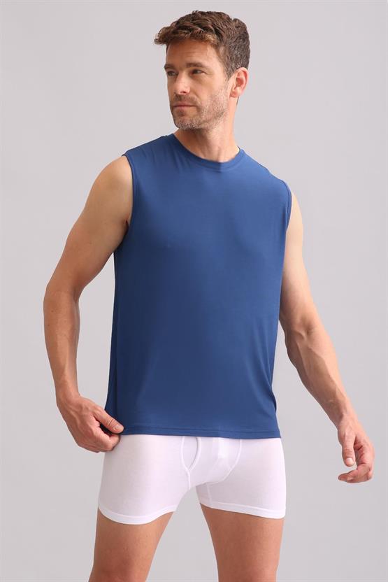 Mısırlı BAMBU ZEUS Regular Fit Bisiklet Yaka Sporcu Atlet / T-Shirt Gece Mavisi