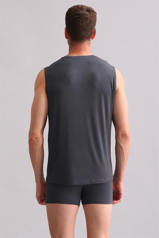 Mısırlı BAMBU ZEUS Regular Fit Bisiklet Yaka Sporcu Atlet / T-Shirt Antrasit