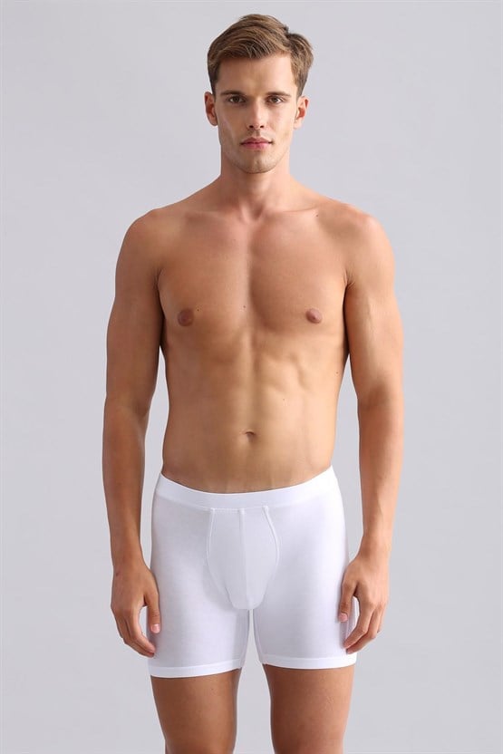 Mısırlı BAMBU ZEUS Regular Fit Long Boxer Beyaz