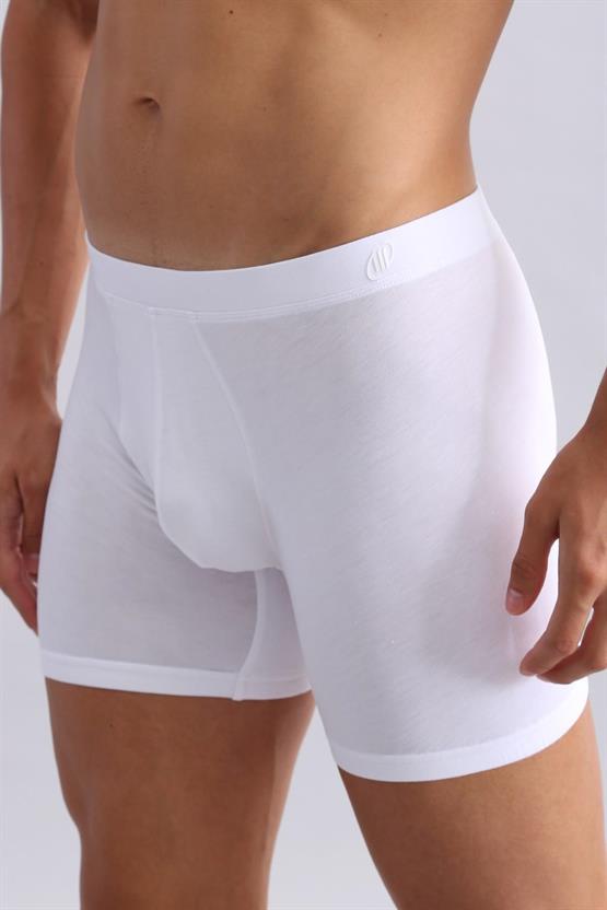 Mısırlı BAMBU ZEUS Regular Fit Long Boxer Beyaz