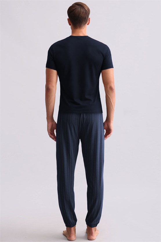 Mısırlı Erkek Bambu Jogger Pantolon Lacivert