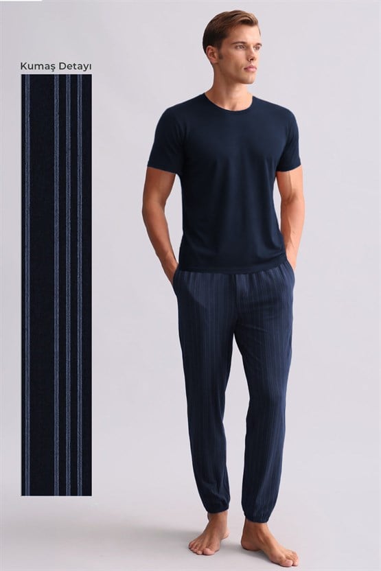 Mısırlı Erkek Bambu Jogger Pantolon Lacivert