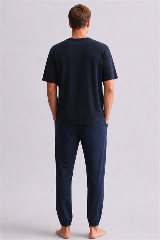 Mısırlı Erkek Bambu Jogger Pantolon Lacivert