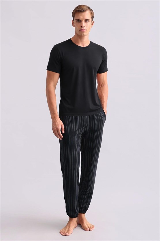 Mısırlı Erkek Bambu Jogger Pantolon Siyah