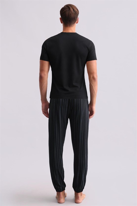 Mısırlı Erkek Bambu Jogger Pantolon Siyah