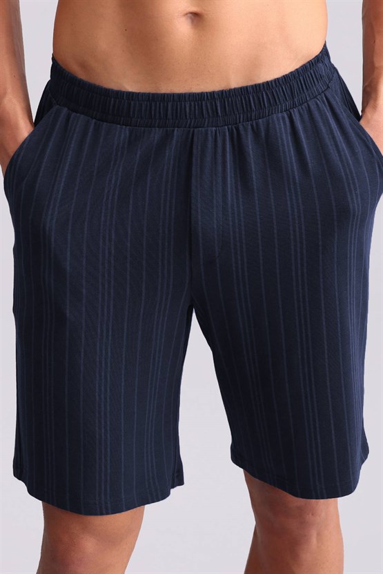 Mısırlı Erkek Bambu Pijama Şort Lacivert