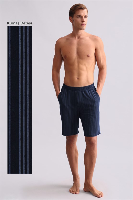 Mısırlı Erkek Bambu Pijama Şort Lacivert