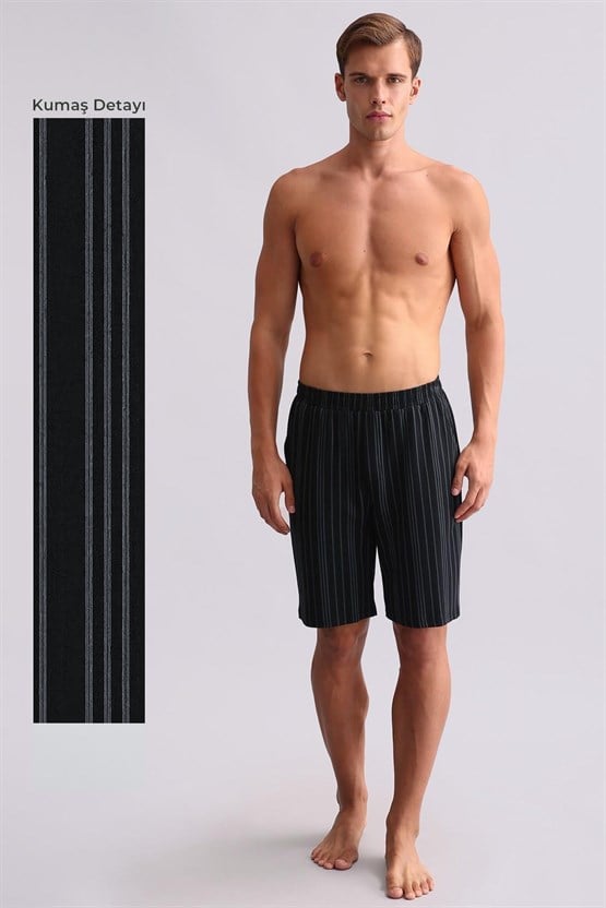Mısırlı Erkek Bambu Pijama Şort Siyah