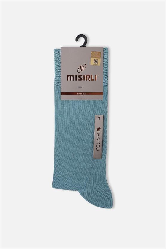 Mısırlı Erkek Bambu Tekli Soket Çorap Pastel Mavi
