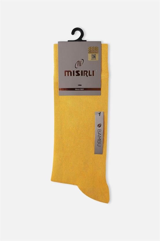 Mısırlı Erkek Bambu Tekli Soket Çorap Sarı
