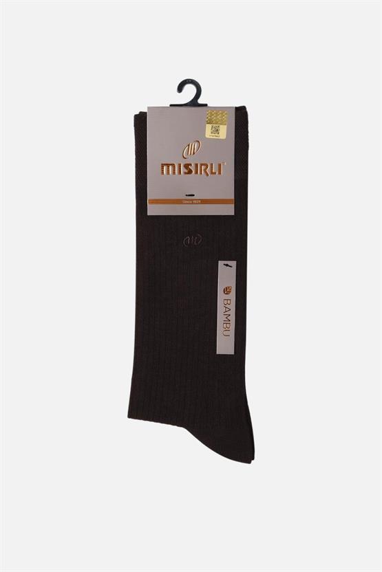 Mısırlı Erkek Bambu Tekli Soket Çorap Kahverengi