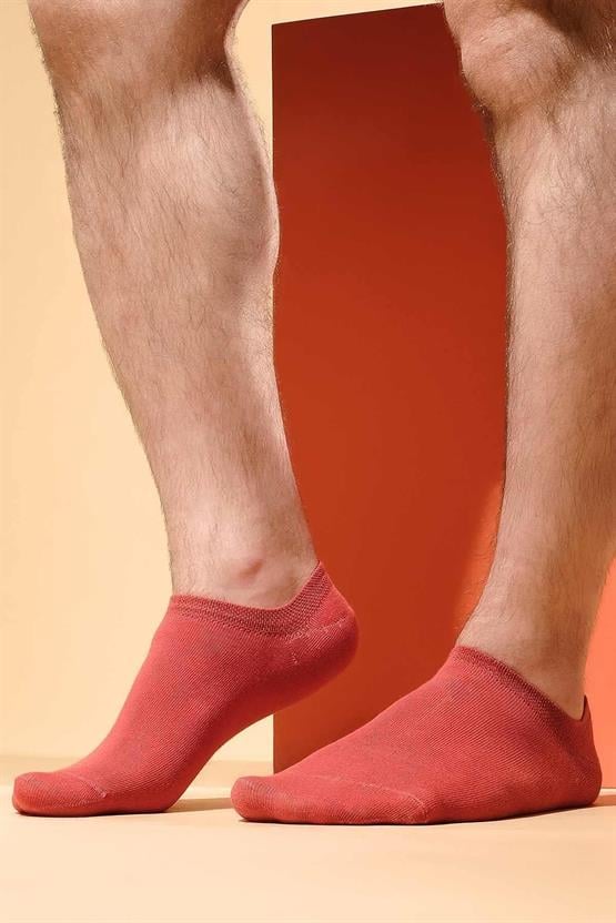 Mısırlı Erkek Bambu Tekli Yazlık No Show Çorap Kiremit