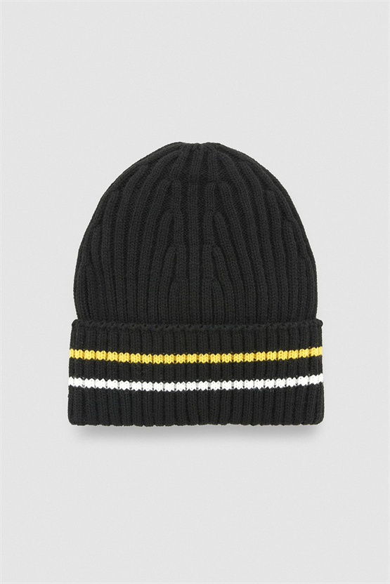 Mısırlı Erkek Çizgili Bere - Jess Siyah